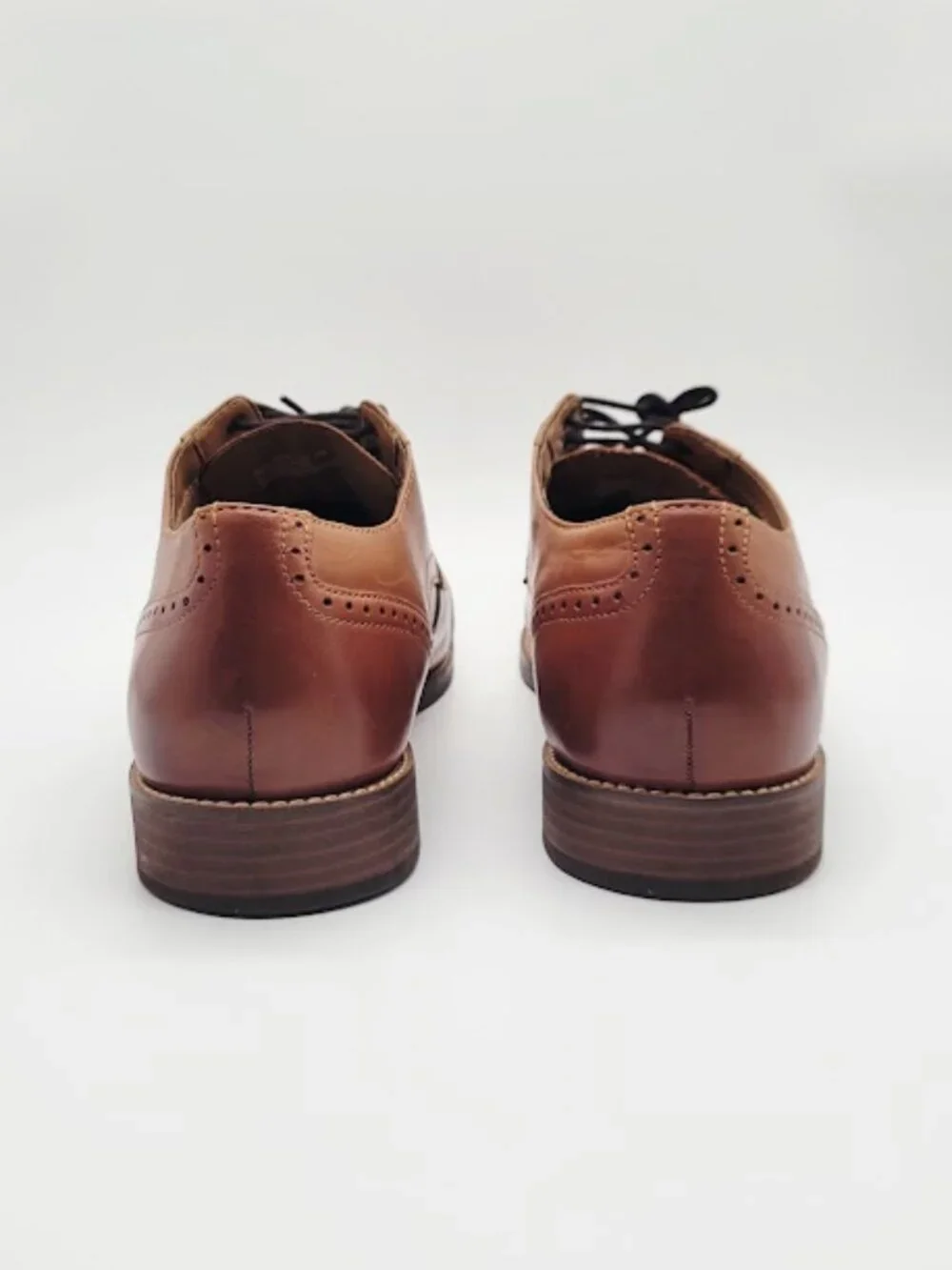 NUNN BUSH Men’s Size 11 M Tan Brown Leather Cap Toe Lace-Up Oxford Shoes EUC